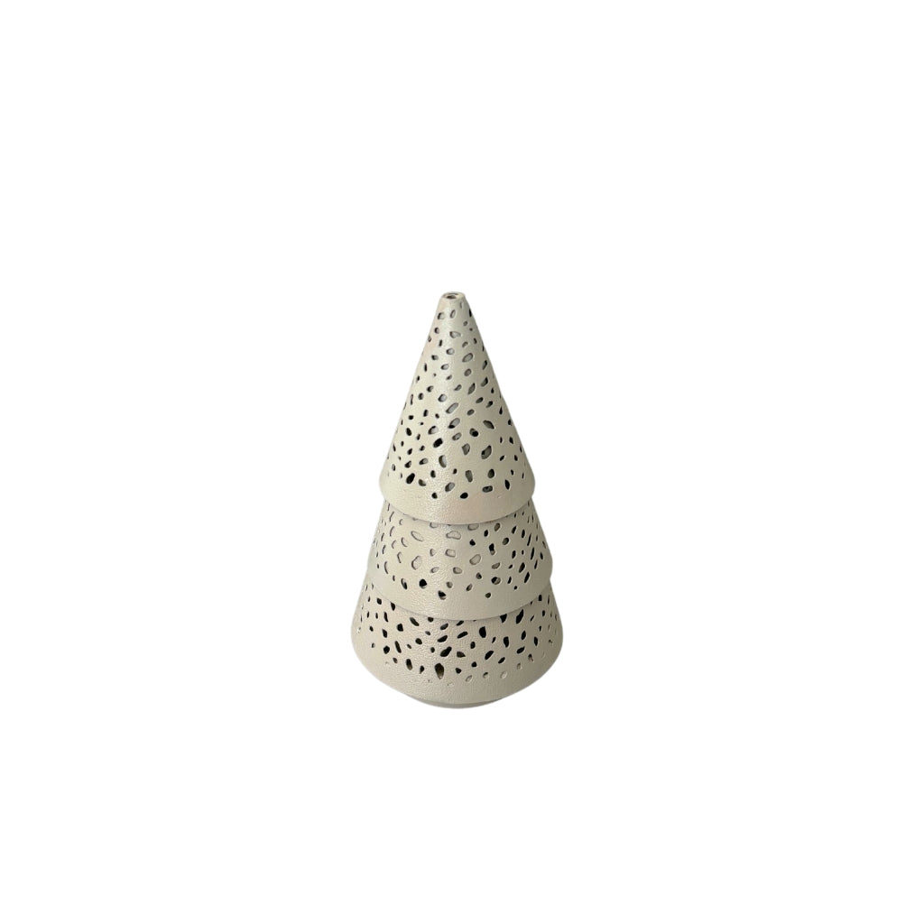 Kerstboom Waxinelichthouder - Beige - 15x8 cm - STILL