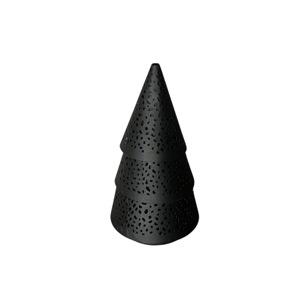 STILL Kerstboom Waxinelichthouder Zwart - 20x11 cm