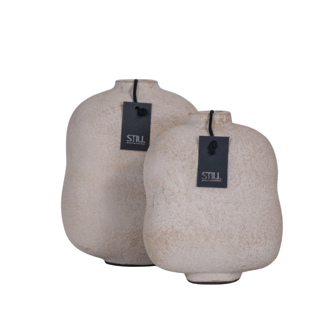 Organische platte vazen set - Light – 22x15 en 18x15 cm - STILL