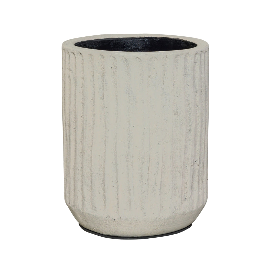 Bloempot met Ribbels - Beige - 26x18 cm - STILL