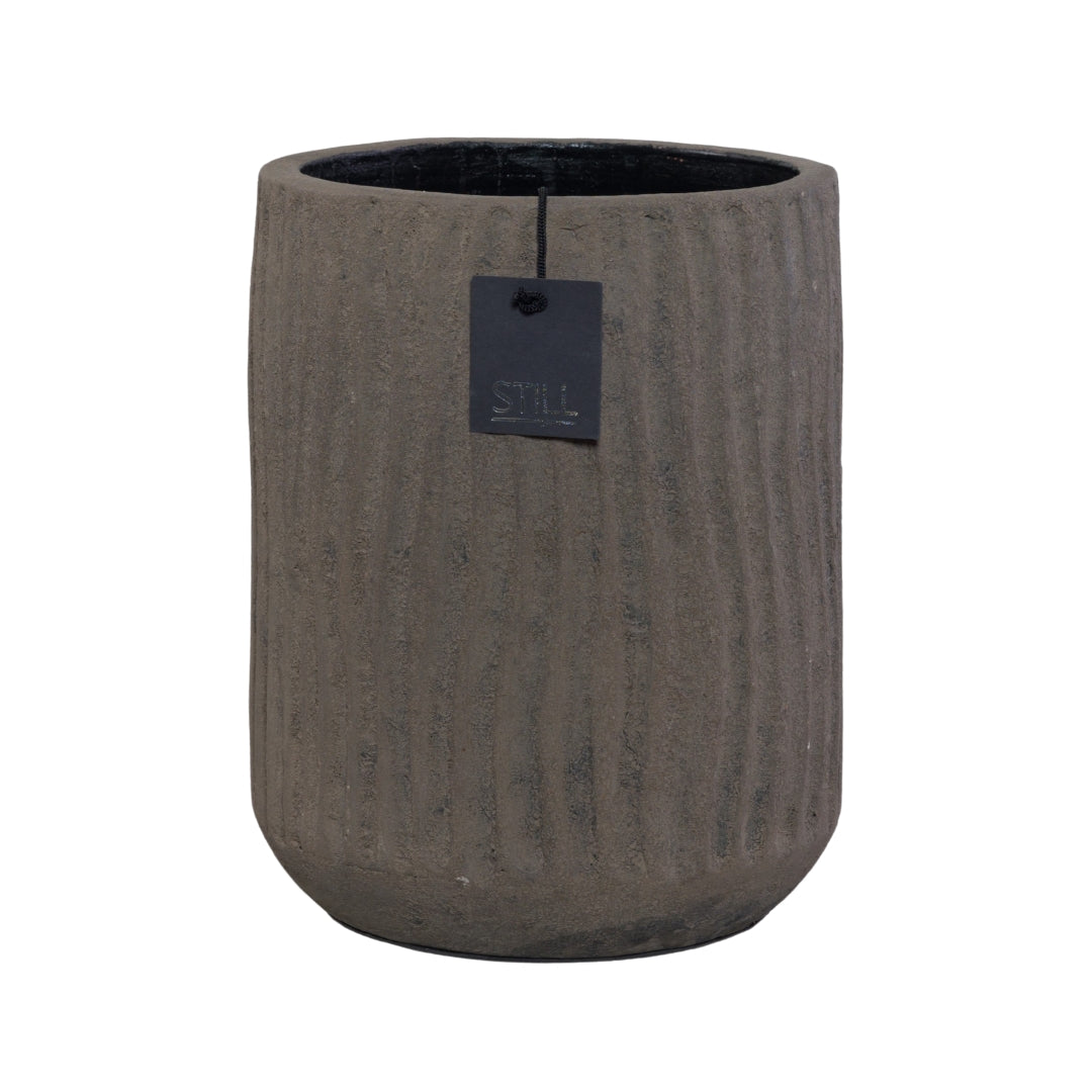 Bloempot met Ribbels - Dark - 26x18 cm - STILL