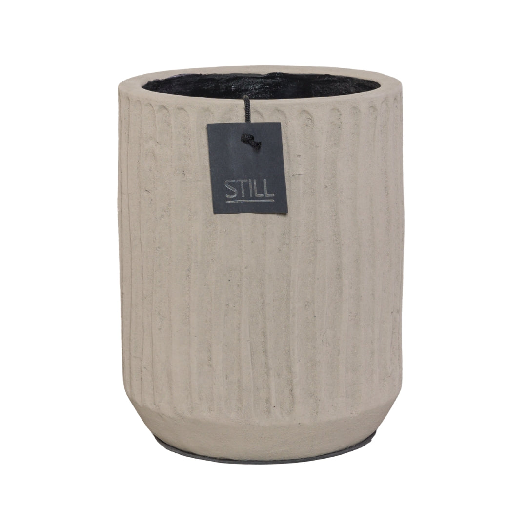 Bloempot met Ribbels - Taupe - 26x18 cm - STILL