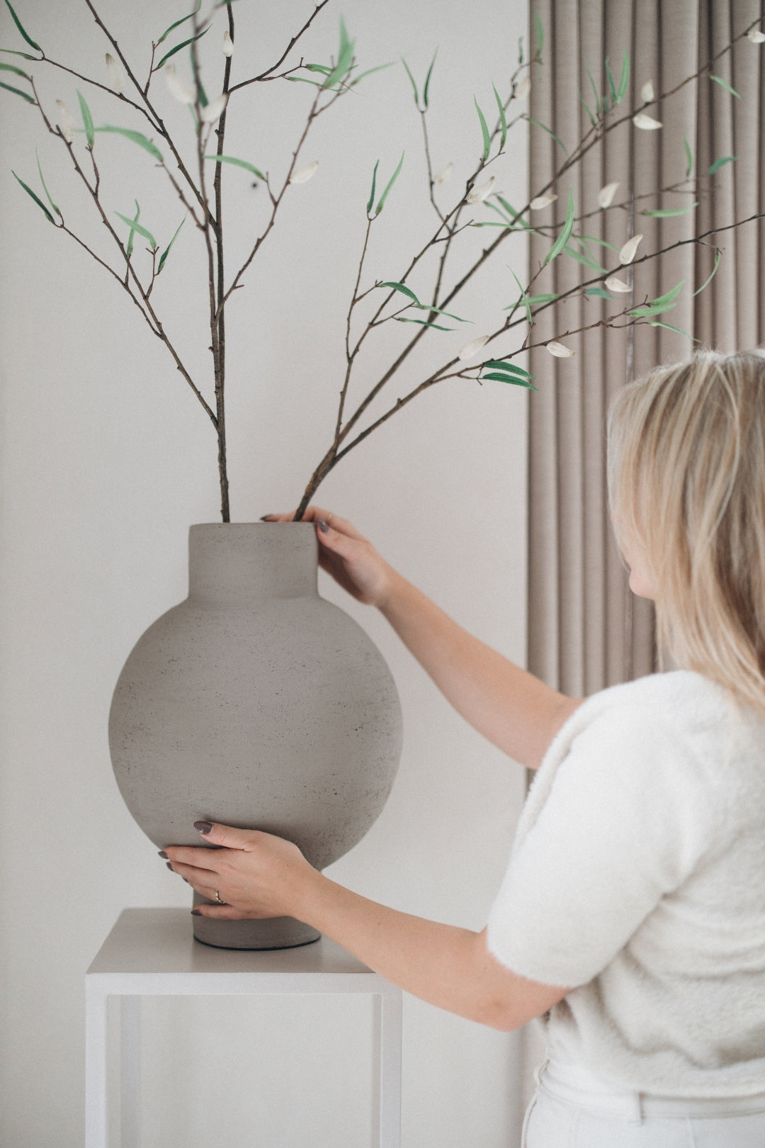 Bolvaas - Ovaal - Taupe - 34x20 cm - STILL