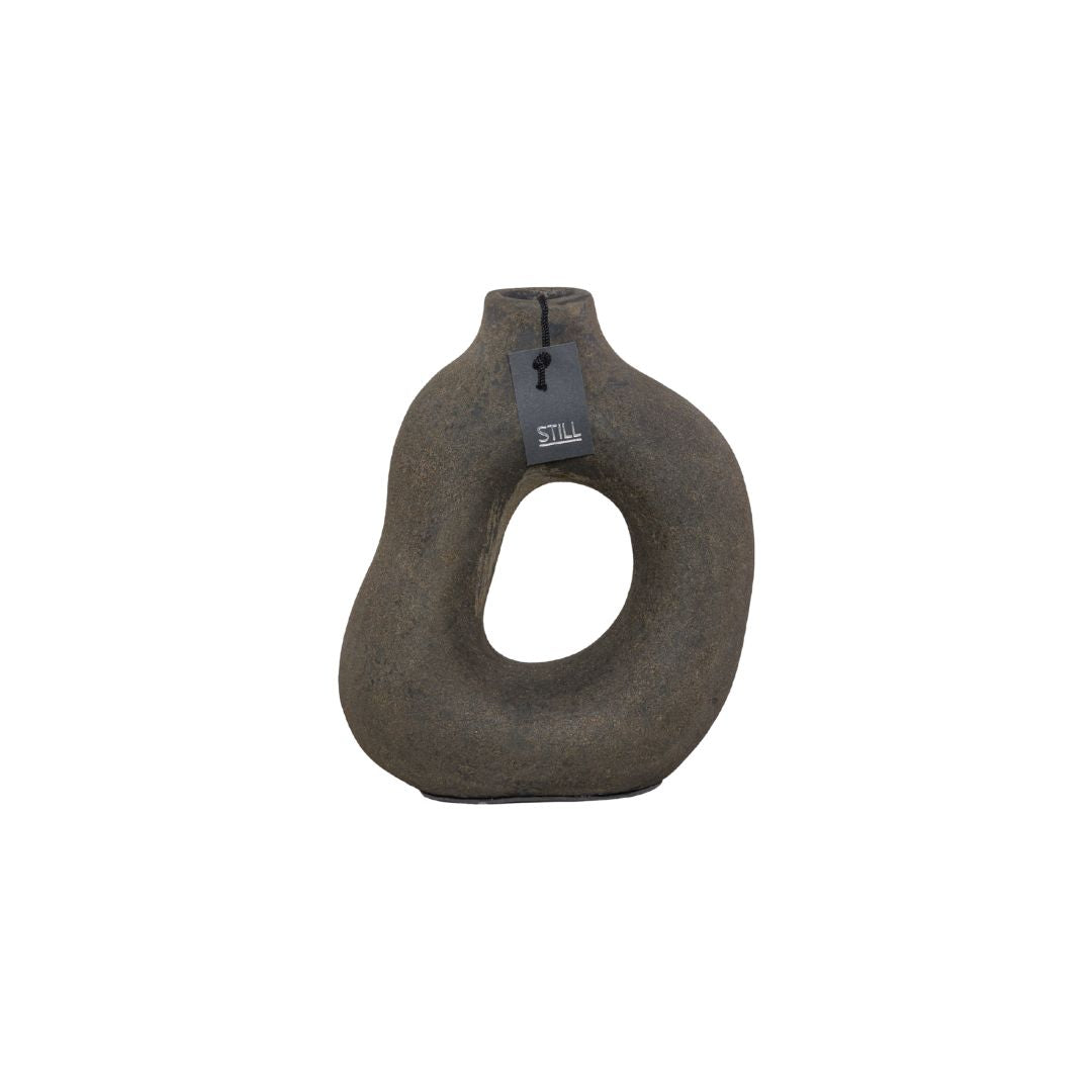 D Vaas - Organische Vorm - Donkerbruin - 23x22 cm - STILL Dark Brown