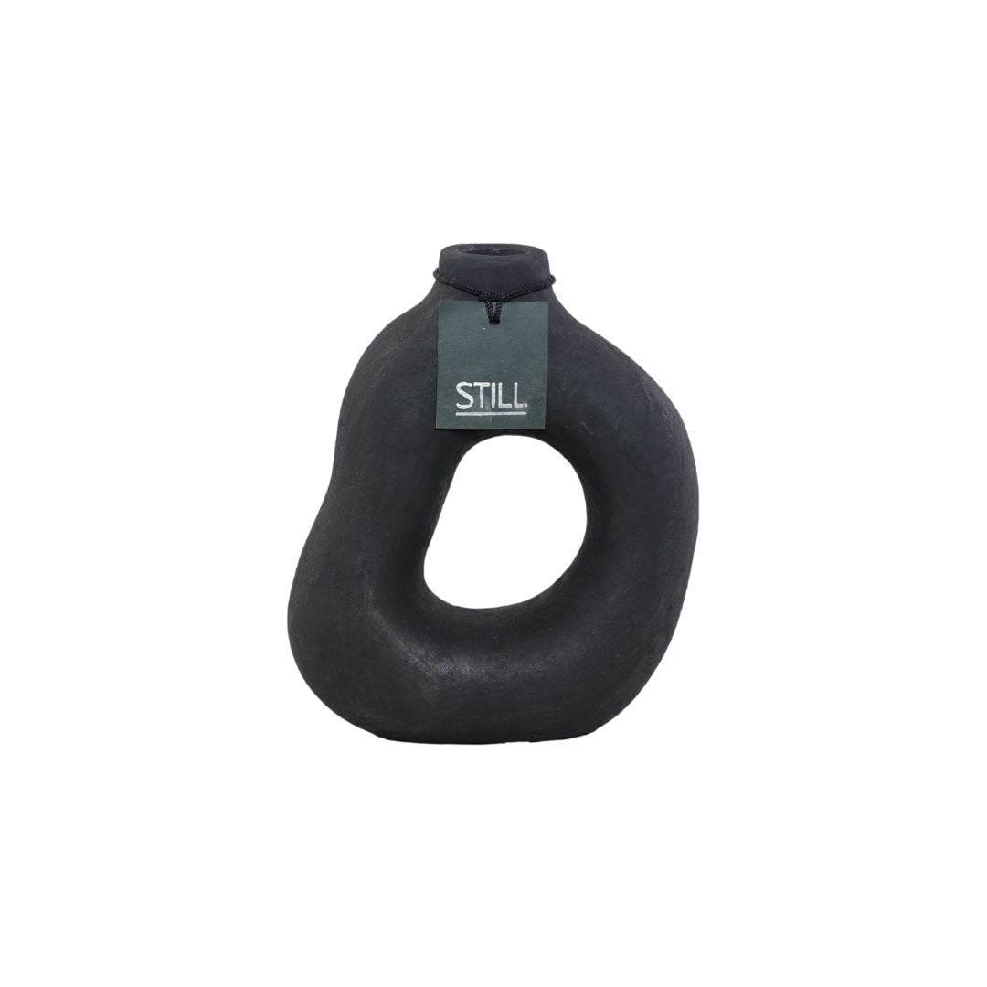 D Vaas - Organische Vorm - Zwart - 23x22 cm - STILL Black series