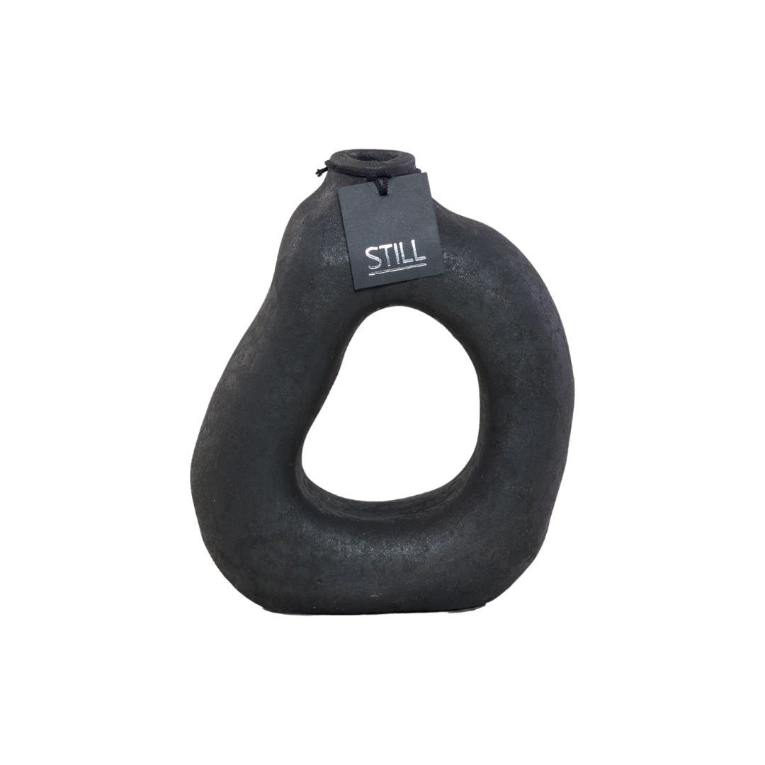 D Vaas - Organische Vorm - Zwart - 30x24 cm - STILL Black series