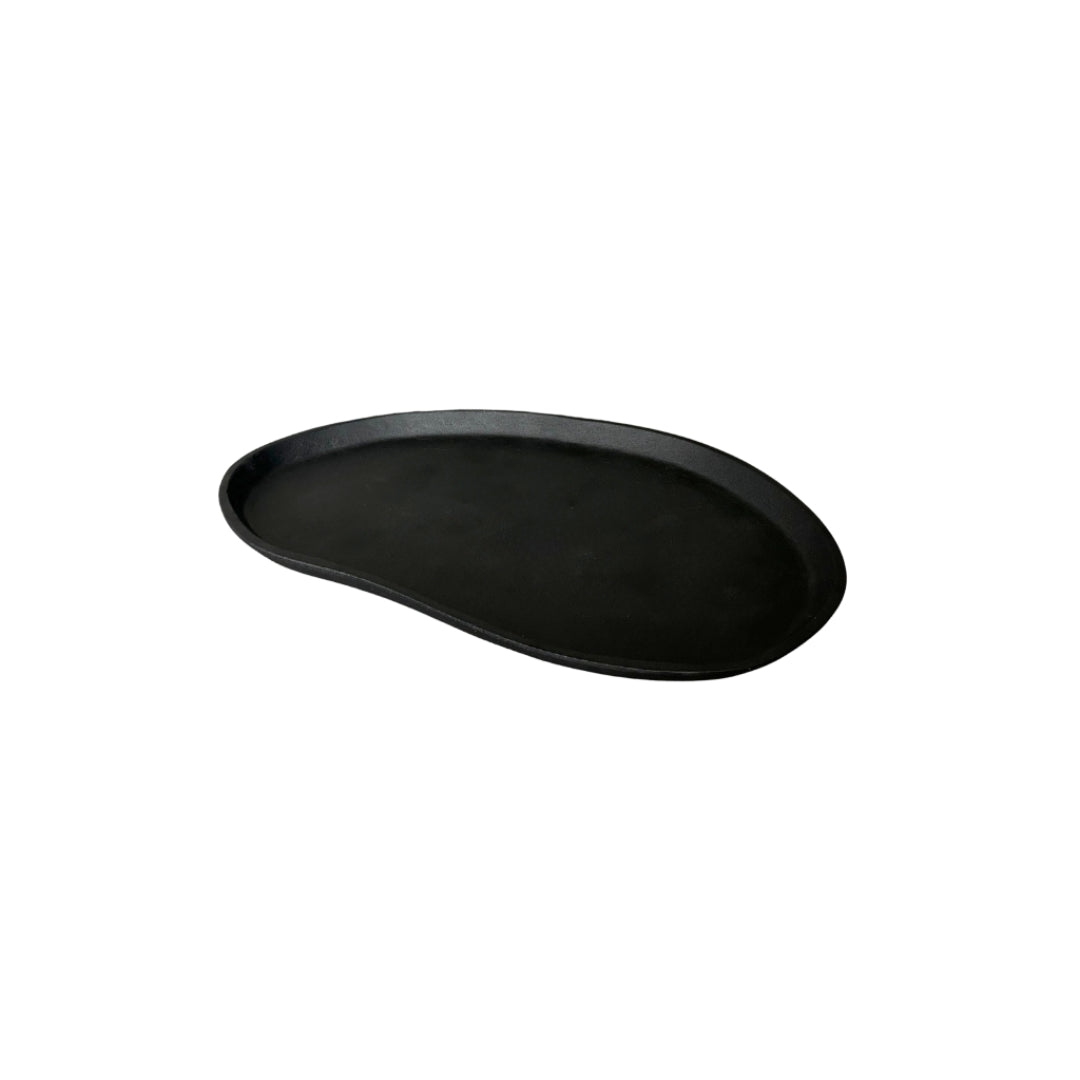 Schaal in organische vorm, zwart, 35 cm, aluminium, STILL