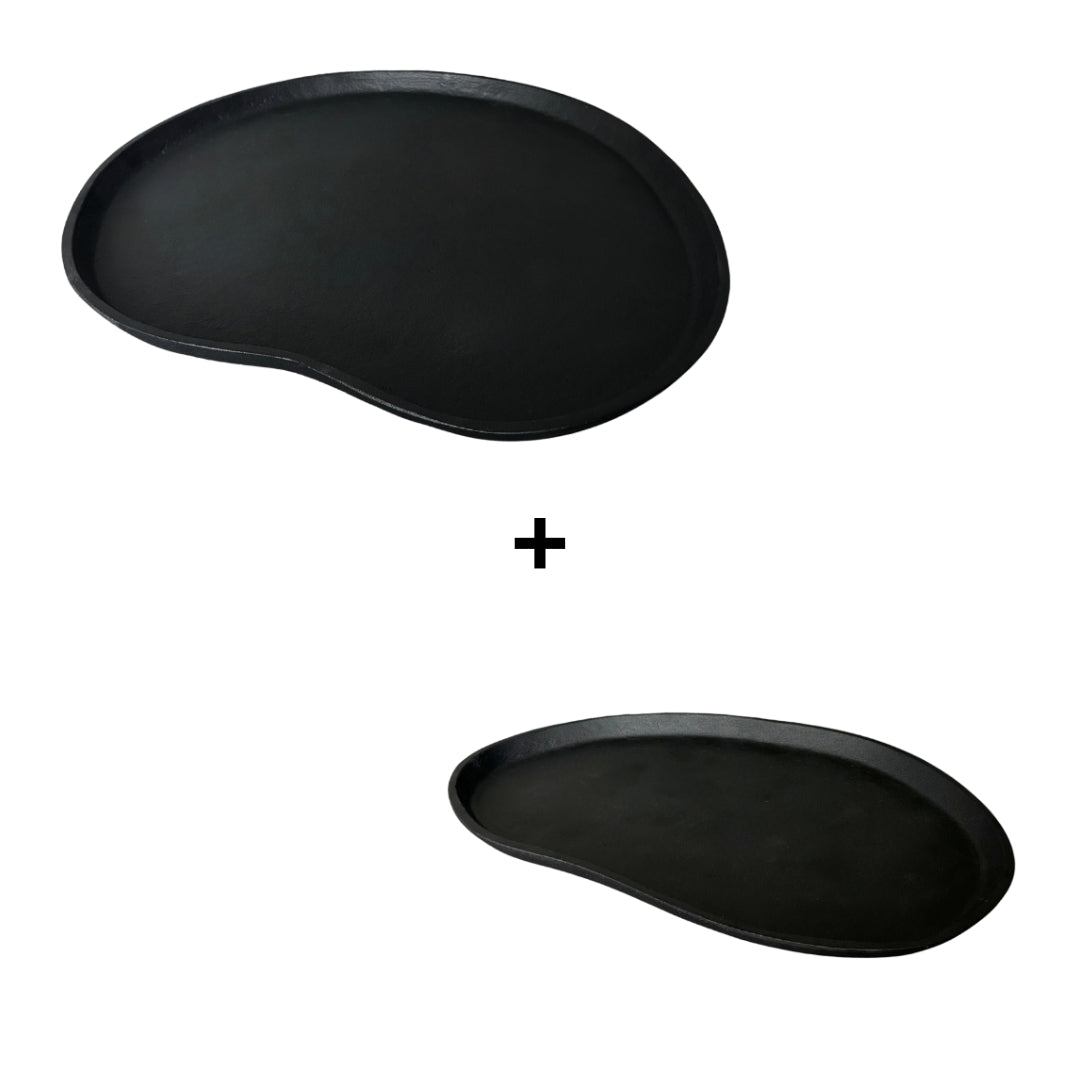 Schalen organische vorm - Zwart - 40 en 35 cm - STILL - Voordeelbundel