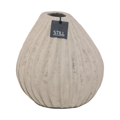 Vaas met ribbels - Taupe - 30x30 cm - STILL
