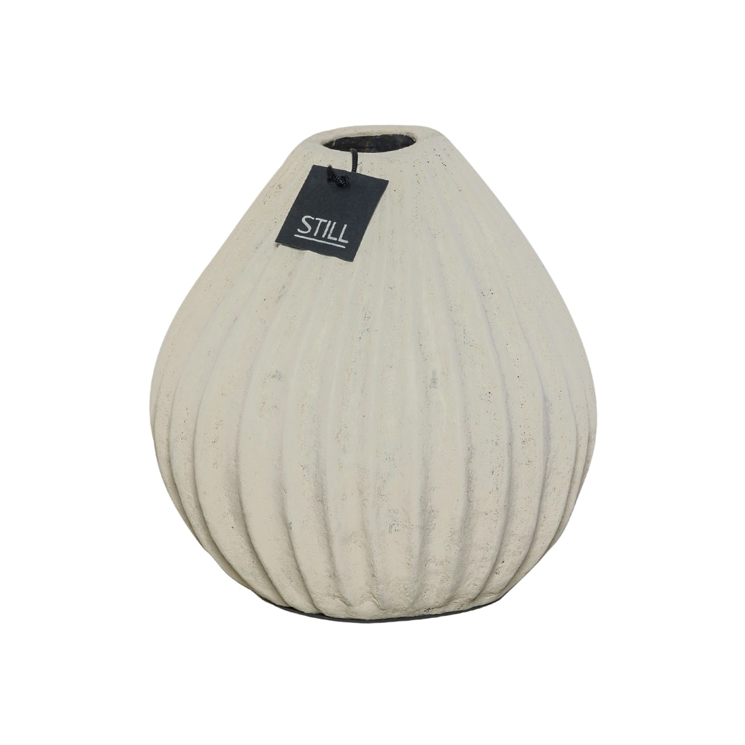 Beige Vaas met ribbels
