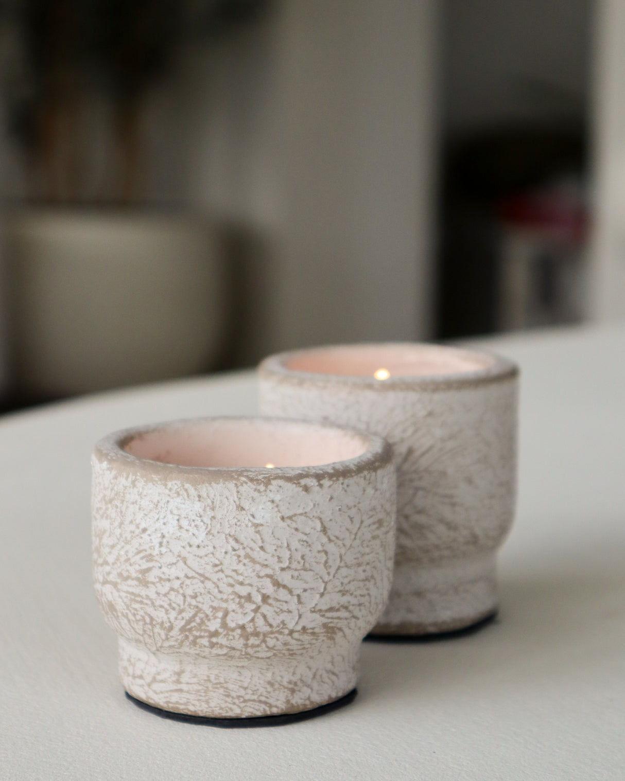 Waxinelichthouder set - Theelicht – 6,5x6,5 en 5,5x6,5 cm - Light - STILL