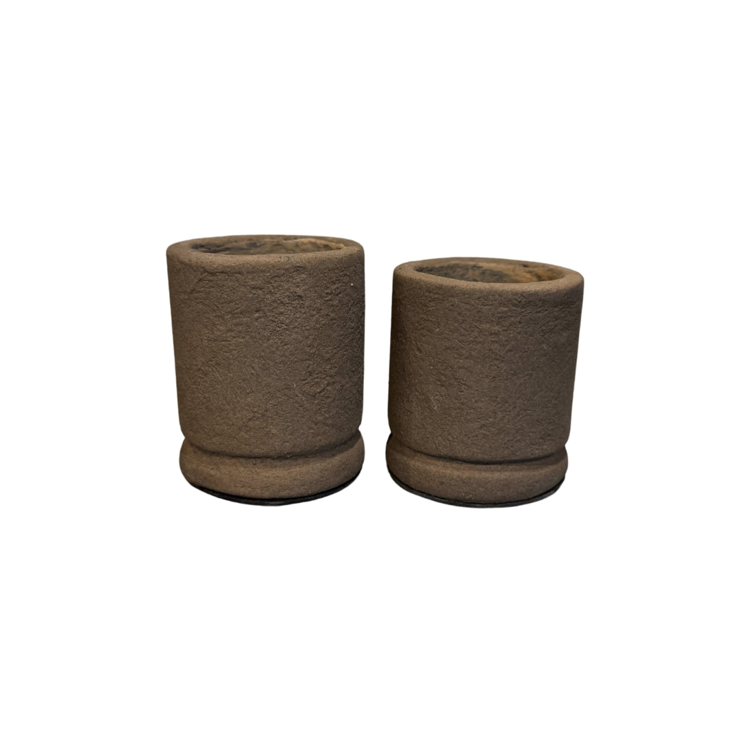 Waxinelichthouder set - Theelicht – 8x6,5 en 7,5x6,5 cm - Espresso - STILL