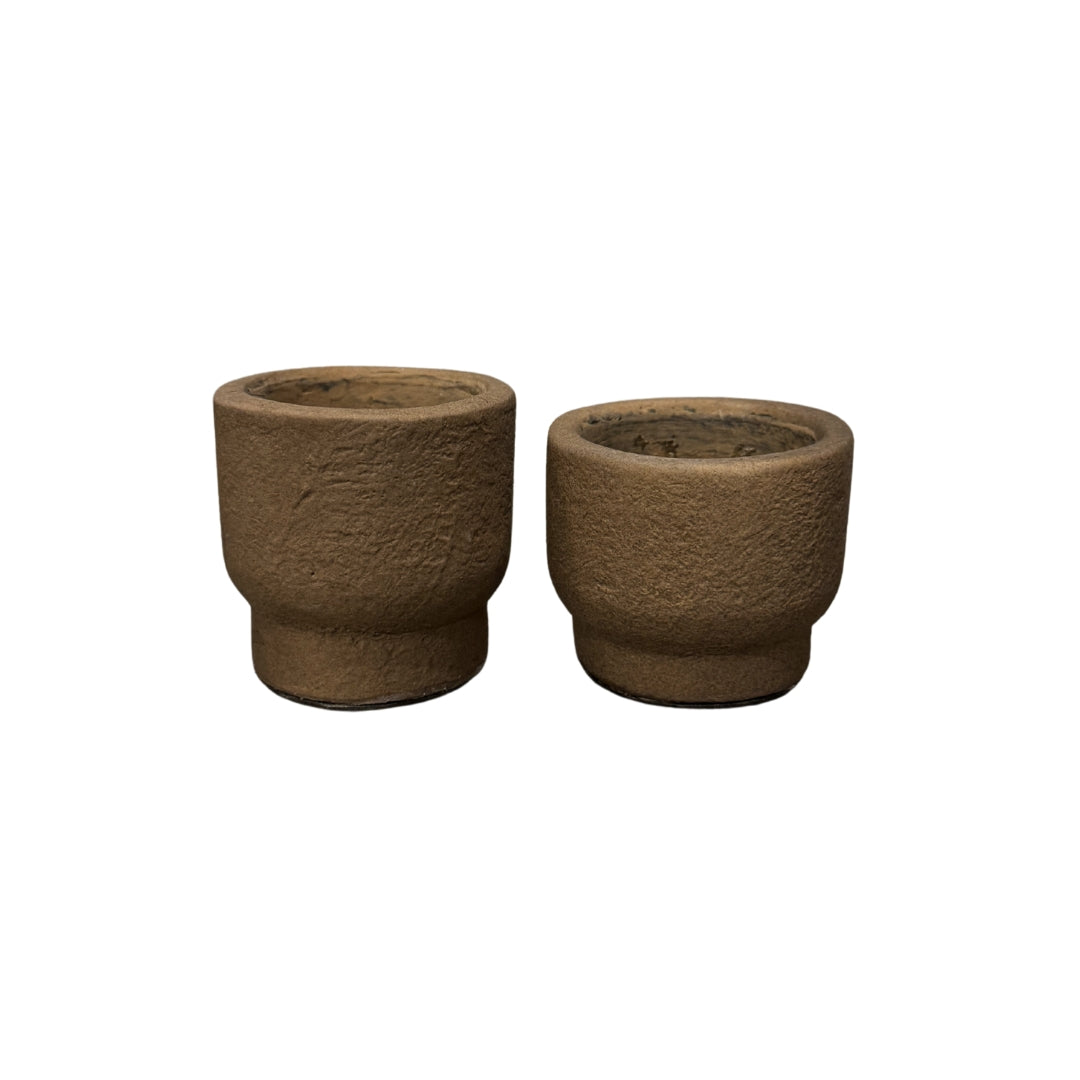 Waxinelichthouder set - Theelicht – 6,5x6,5 en 5,5x6,5 cm - Espresso - STILL