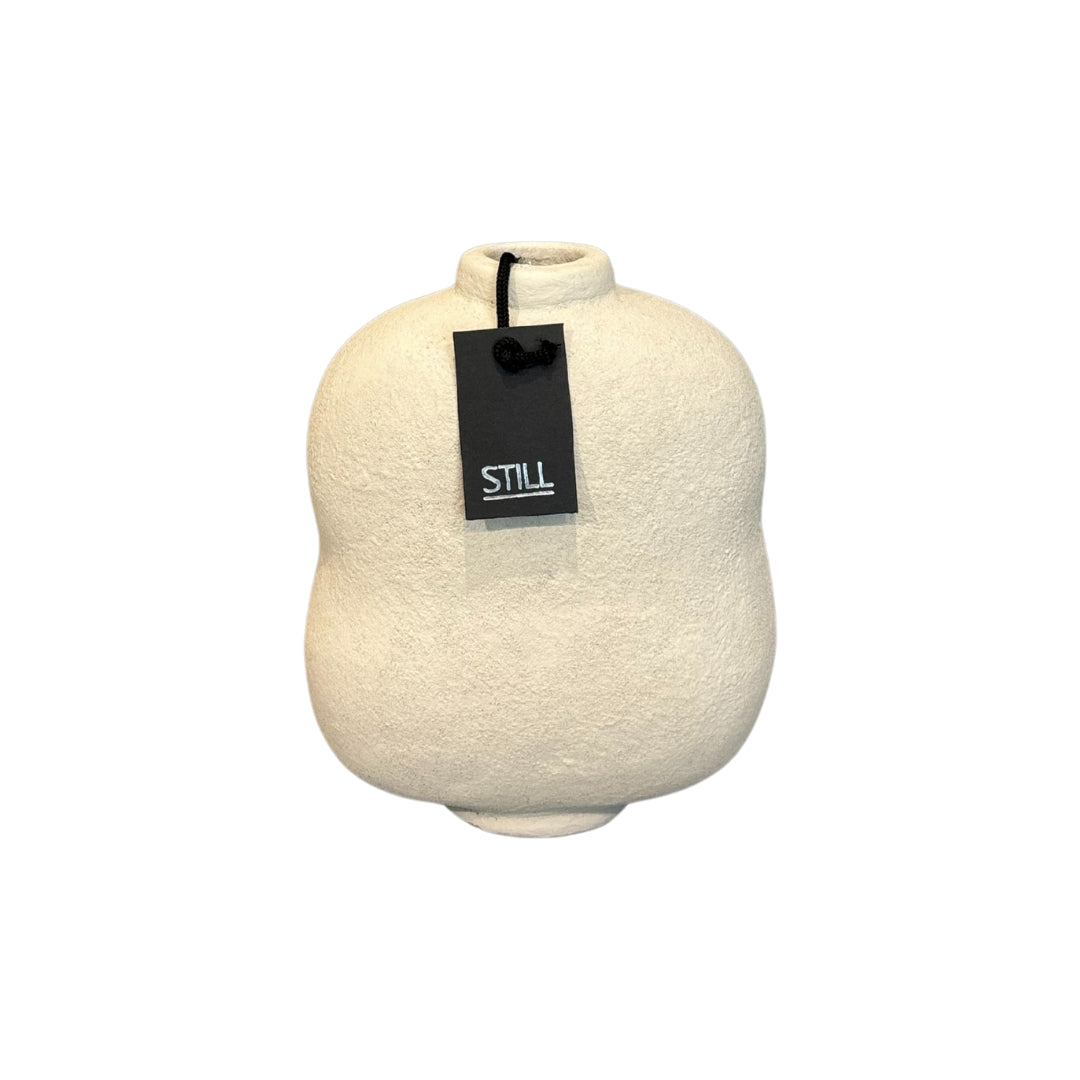 Organische platte vazen set - beige – 22x15 en 18x15 cm - STILL