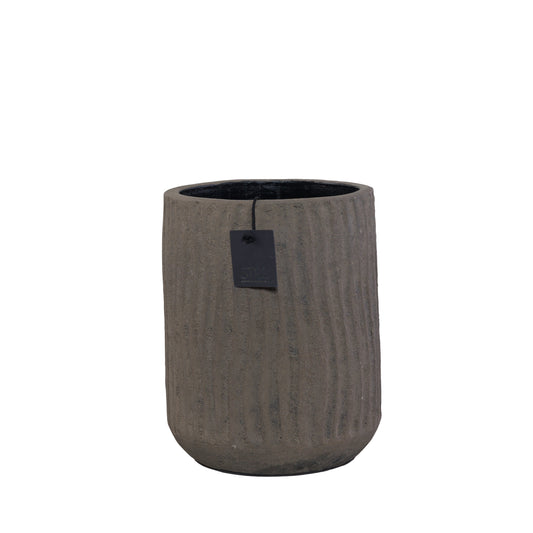 STILL Bloempot met Ribbels Dark - 22x16 cm