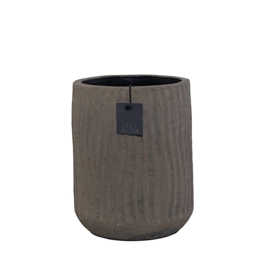 STILL Bloempot met Ribbels Dark - 26x18 cm