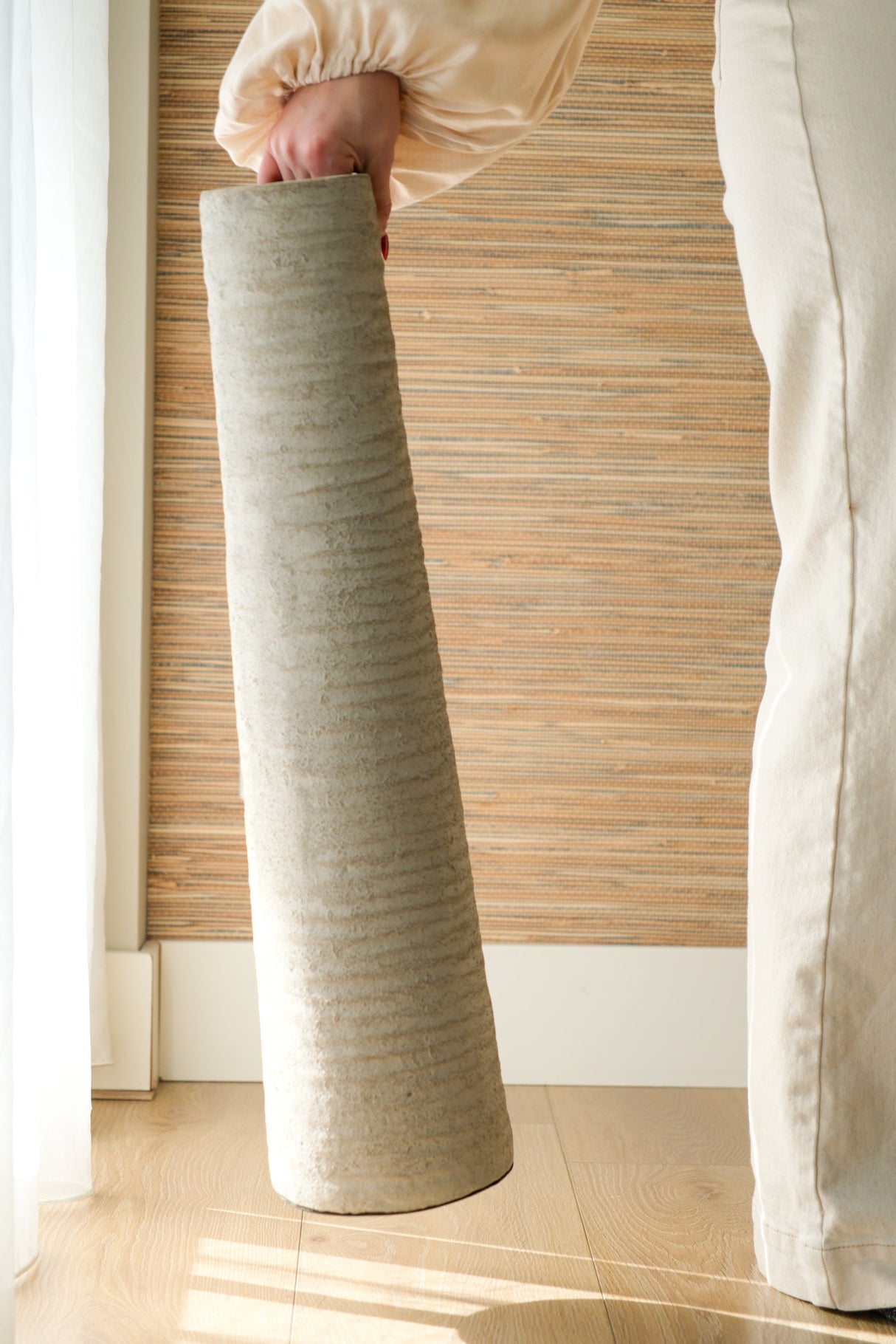 Geribbelde vaas hoog Light 50x14 cm - STILL