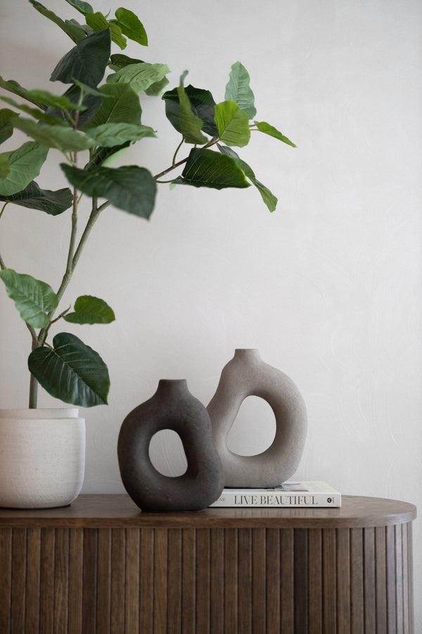 D Vase - Organische Form - Taupe - 30x24 cm - STILL