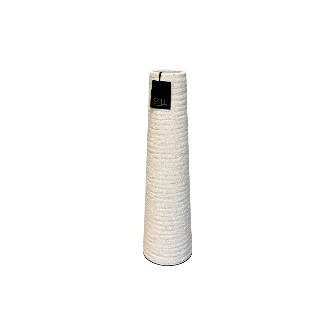 Geribbelde vaas hoog beige 40x12 cm - STILL