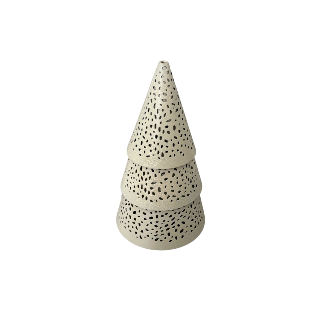 Kerstboom Waxinelichthouder - Beige - 20x11 cm - STILL