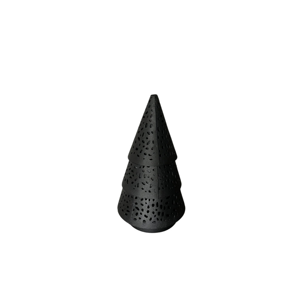 Kerstboom Waxinelichthouder - Zwart - 15x8 cm - STILL