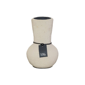 Kleine flesvaas beige - 20x14 cm van STILL, handgemaakt aardewerk in neutrale tinten, ideaal voor kleine bloemen of decoratie