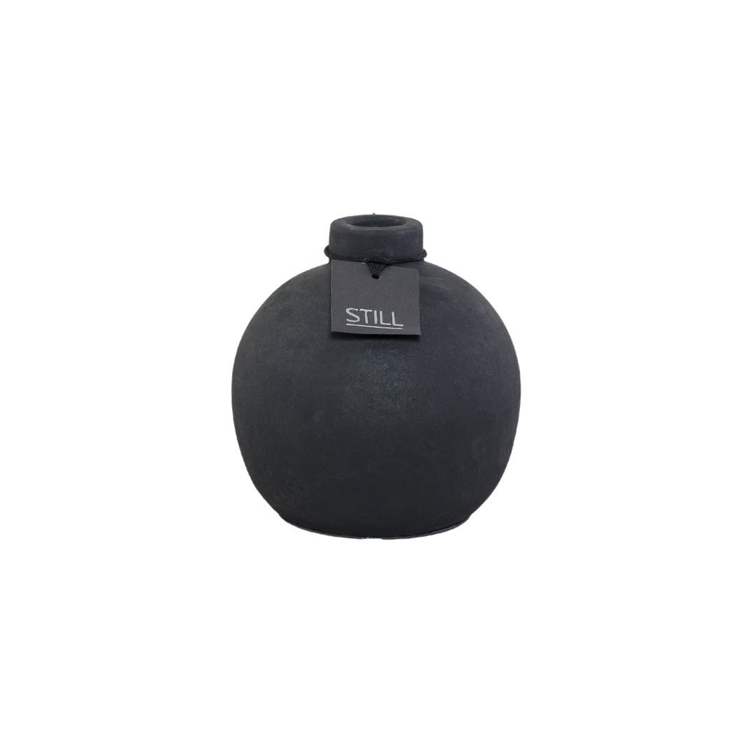 Vaas Kendil - Zwart - 16,5x15,5 cm - STILL Black Series, Bolvaas