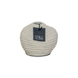 Handgemaakte vaas met organische vorm en ribbels in beige, 17x15 cm - STILL Collection