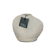 Handgemaakte vaas met organische vorm en ribbels in beige, 20x18 cm - STILL Collection