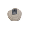 Handgemaakte vaas met organische vorm en ribbels in taupe, 17x15 cm - STILL Collection