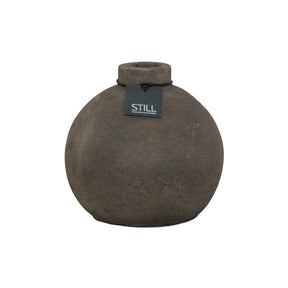 Vaas Kendil - Donkerbruin - 24x22 cm - STILL - Dark Brown, Bolvaas