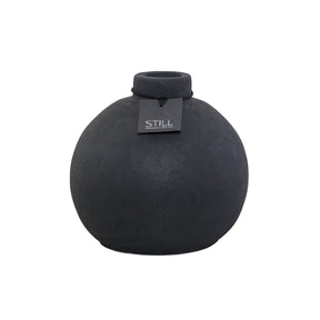 Vaas Kendil - Zwart - 24x22 cm – STILL Black Series, Bolvaas