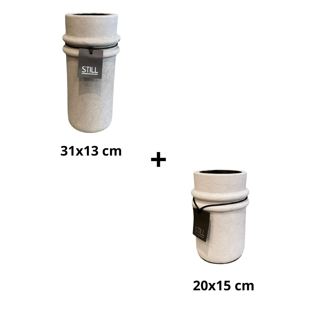 Vaas met ribbels - Beige - STILL - Bundelvoordeel