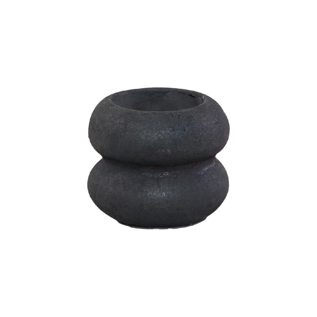 Waxinelichthouder - Maxi - Dubbel - Zwart - 10x8 cm - STILL Black Series