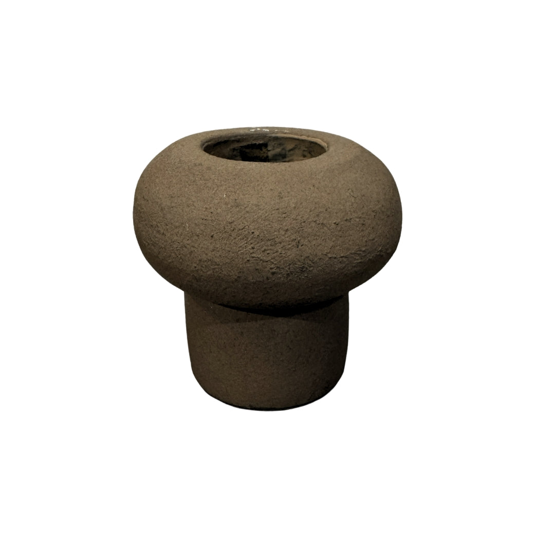 Waxinelichthouder op voet – Theelicht – Rond – 8x8 cm – Espresso - STILL