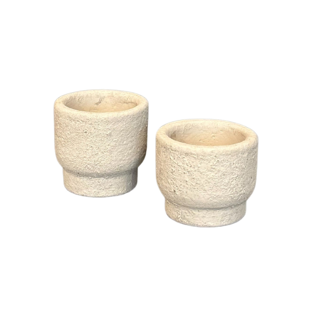 Waxinelichthouder set - Theelicht – 6,5x6,5 en 5,5x6,5 cm - Beige - STILL