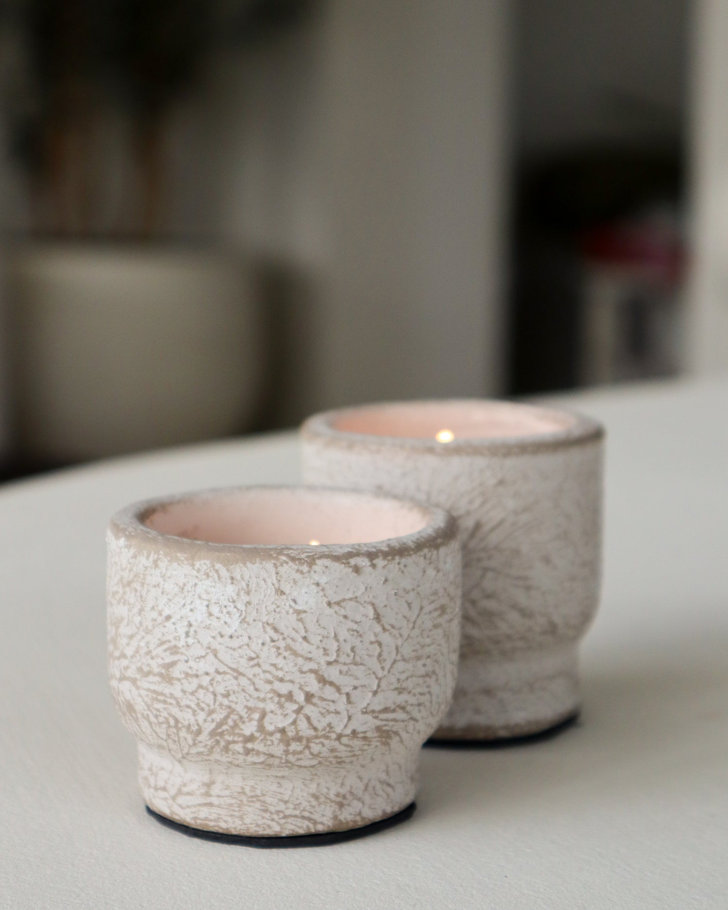 Waxinelichthouder set - Theelicht – 6,5x6,5 en 5,5x6,5 cm - Light - STILL