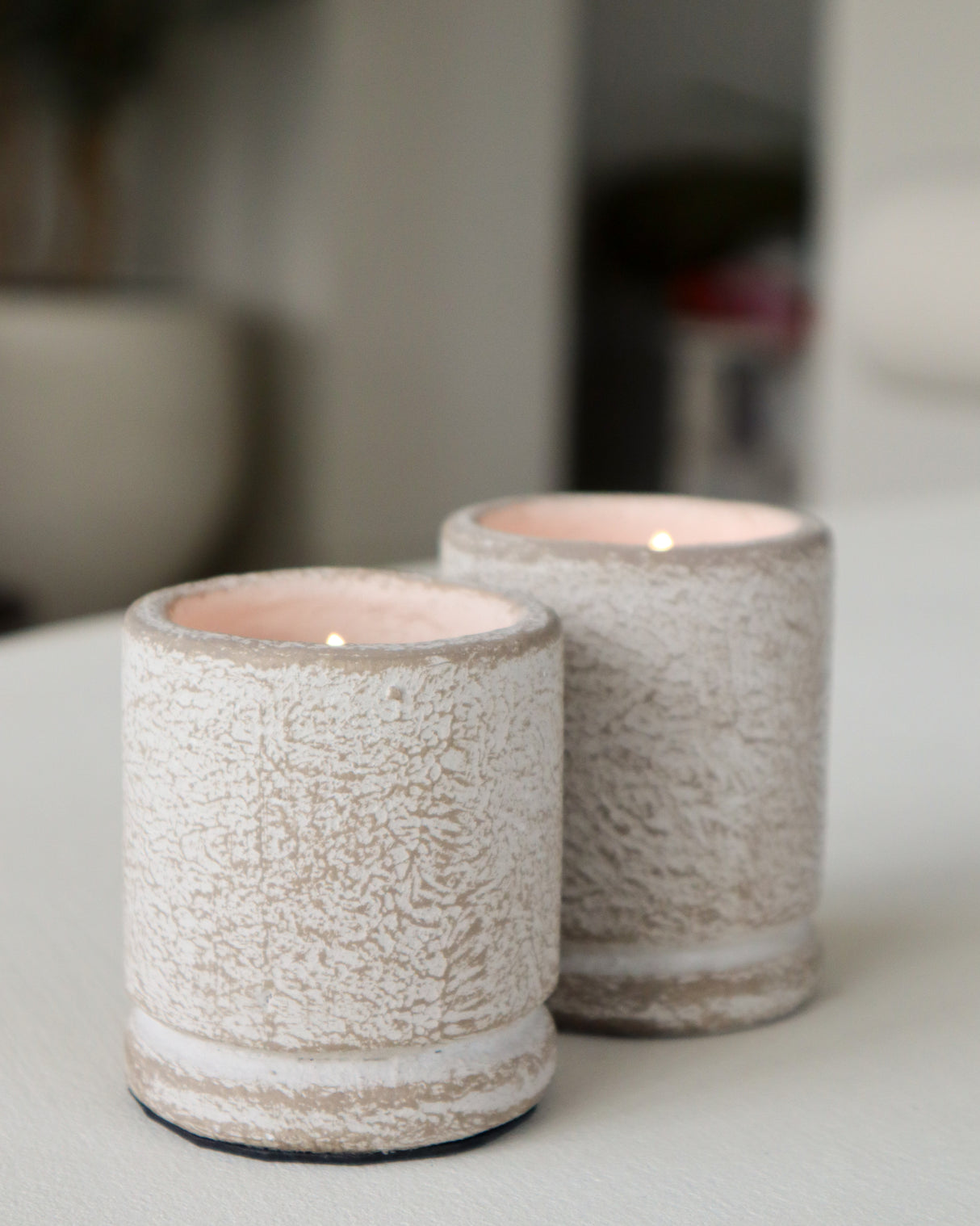 Waxinelichthouder set - Theelicht – 8x6,5 en 7,5x6,5 cm - Light - STILL