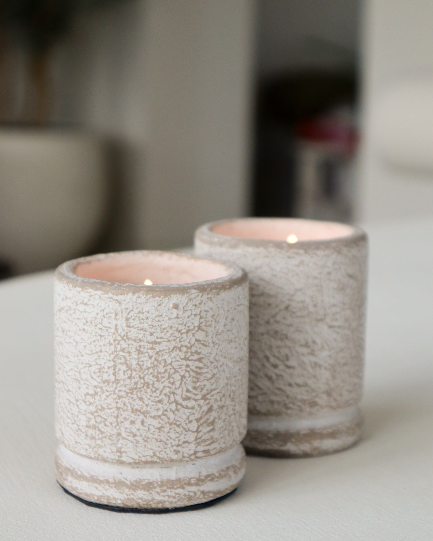 Waxinelichthouder set - Theelicht – 8x6,5 en 7,5x6,5 cm - Light - STILL