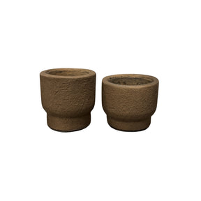 Waxinelichthouder set - Theelicht – 6,5x6,5 en 5,5x6,5 cm - Espresso - STILL