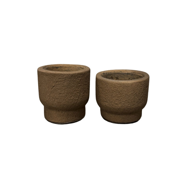Waxinelichthouder set - Theelicht – 6,5x6,5 en 5,5x6,5 cm - Espresso - STILL
