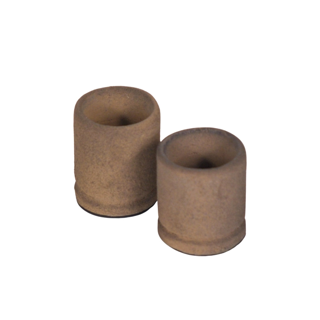Waxinelichthouder set - Theelicht – 8x6,5 en 7,5x6,5 cm - Latte - STILL