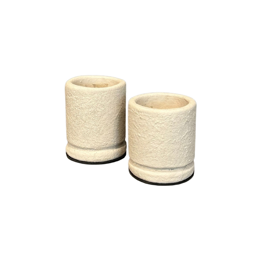 Waxinelichthouder set - Theelicht – 8x6,5 en 7,5x6,5 cm - Beige - STILL