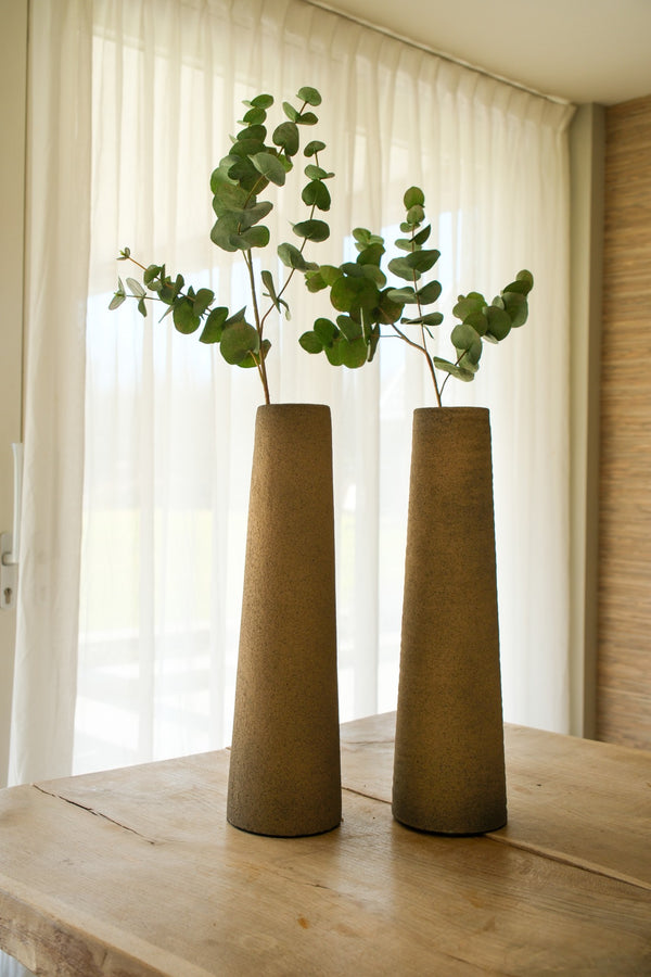 Gerippte Hohe Vase Latte 40x12 cm | STILL Collection
