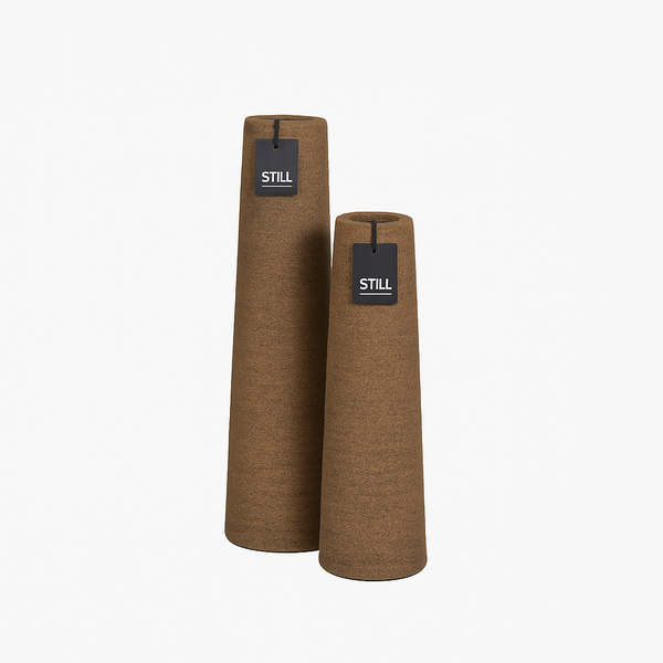 Gerippte hohe Vasen Latte 50x14 & 40x12 cm | Vorteilspaket | STILL Collection