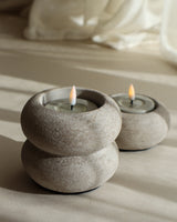 Waxinelichthouder maxi light 10x8 cm van aardewerk met brandend waxinelicht van STILL