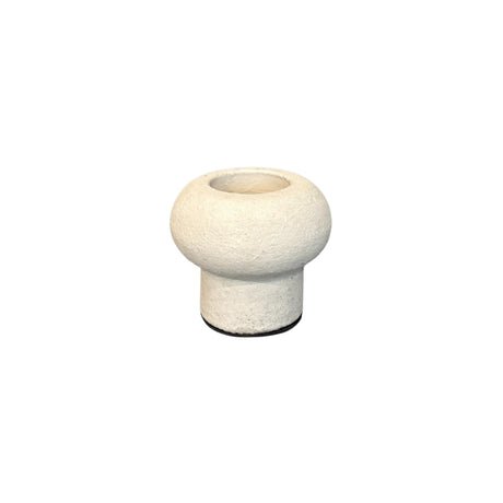 Beige waxinelichthouder op voet van aardewerk 8x8 cm van STILL