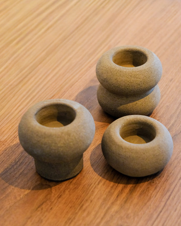 Waxinelichthouder Espresso 10x5 cm | Theelichthouder van Aardewerk | STILL